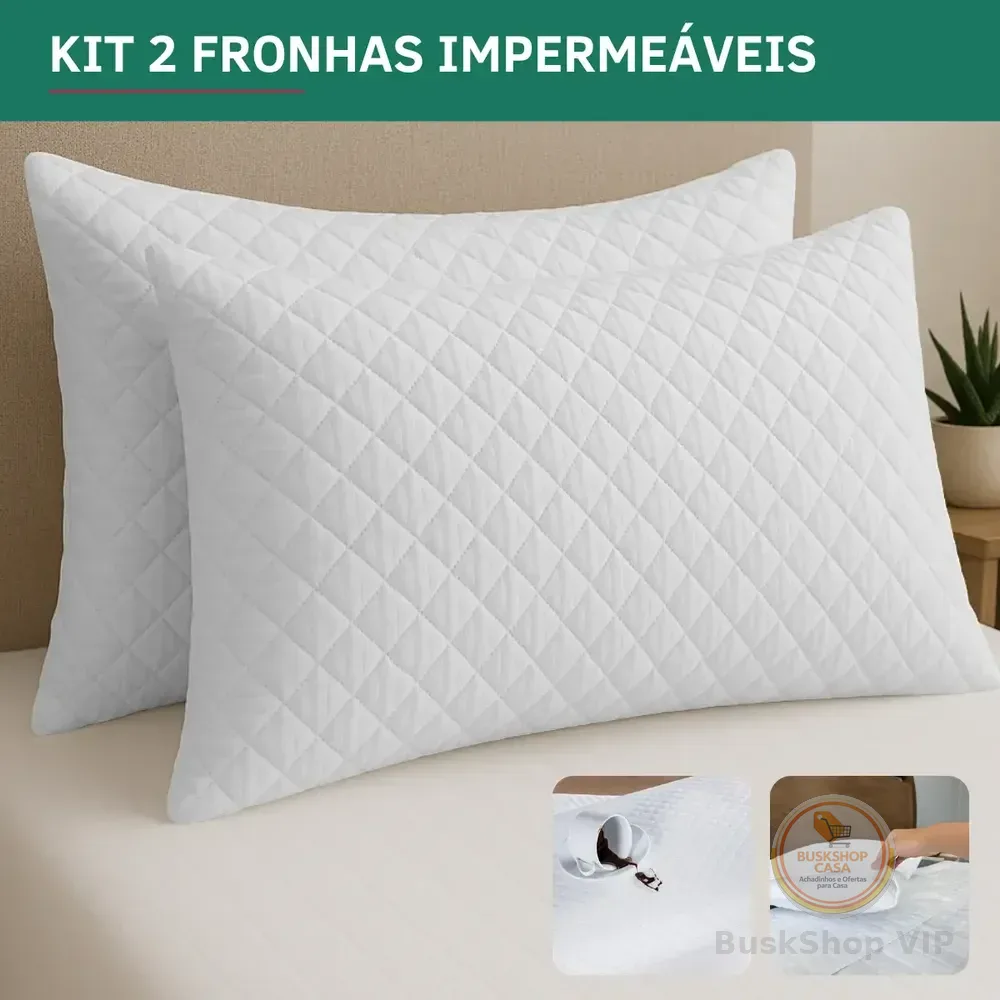 Kit 2 Capa Protetora P/ Travesseiro impermeável