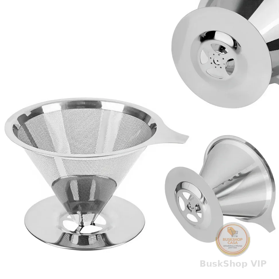 Coador Filtro De Café Inox 600 grades de filtro 101/102/103 (S/M/L) Reutilizável Grande Sem Uso De Papel