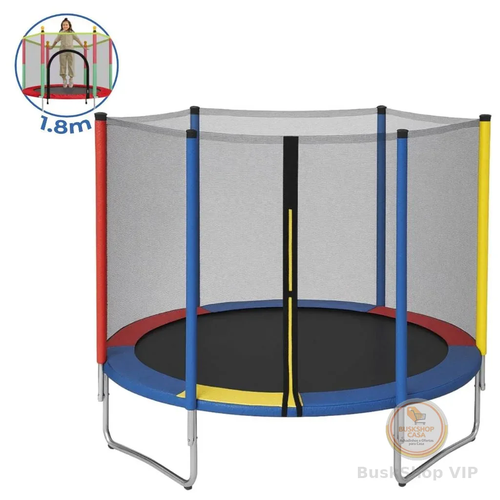 Cama Elástica Pula Pula Infantil Trampolim 1,8 Metros e 1,4 Metros