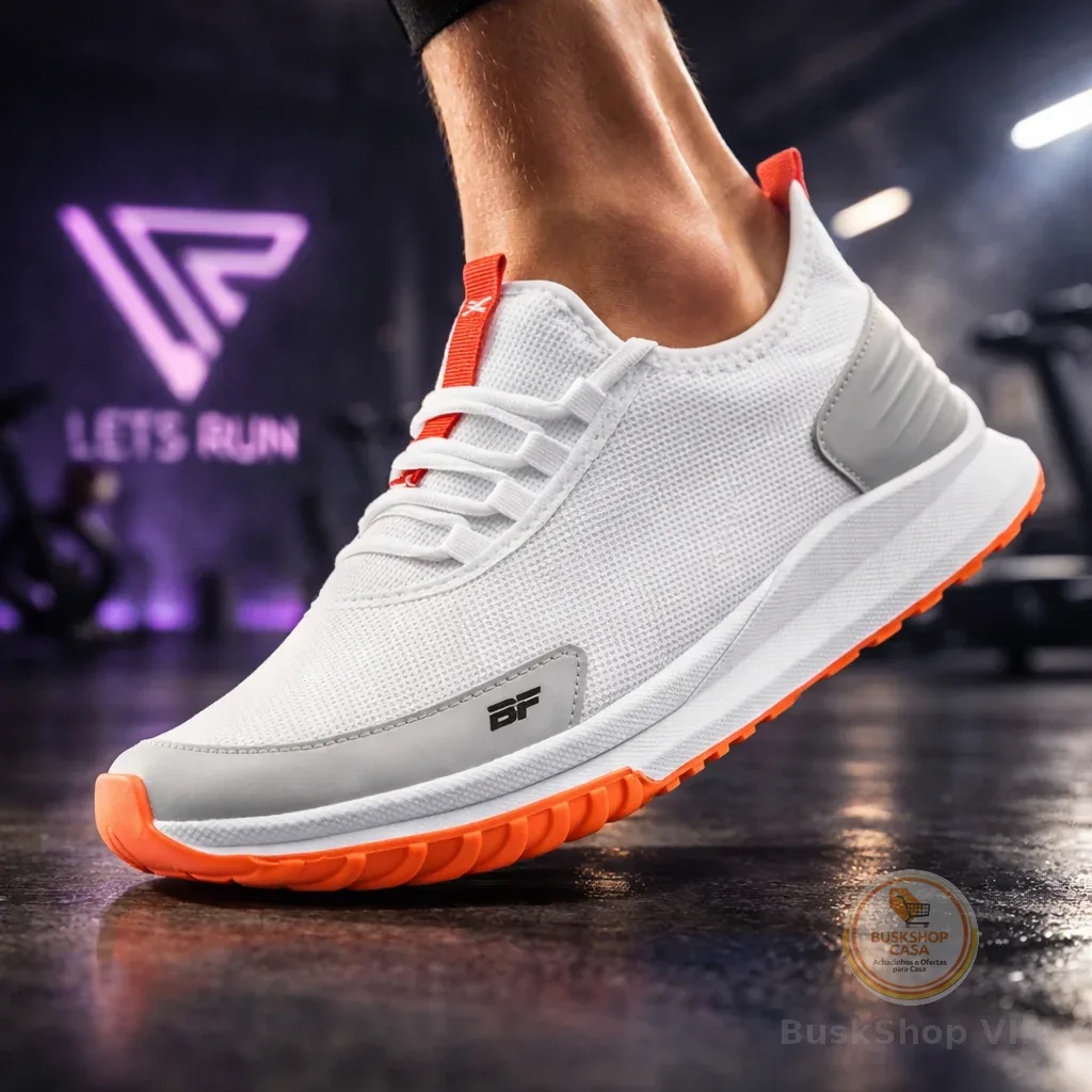 Tênis Academia Branco Masculino Caminhada Treino Malhar Musculação Esportivo Olimp BF Shoes