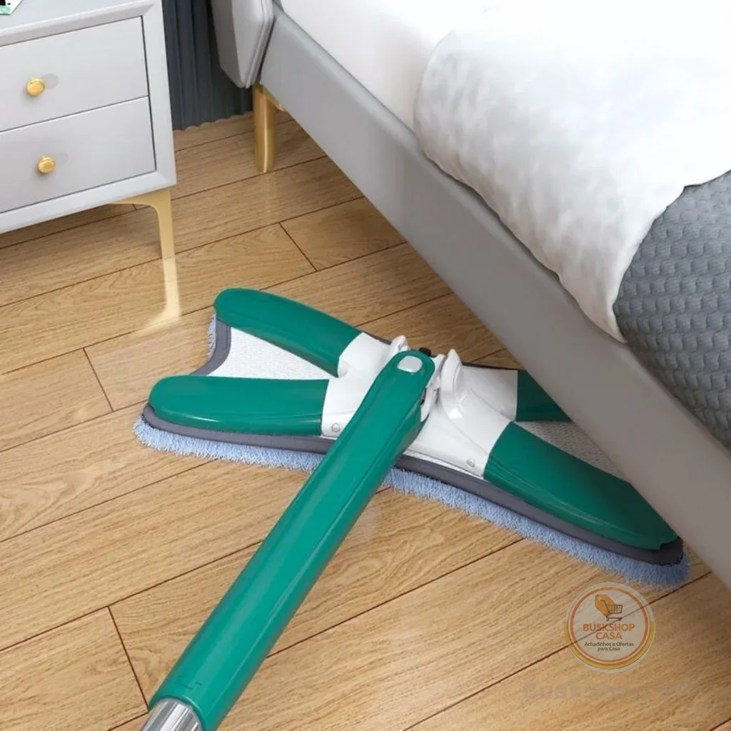 Esfregão Giratório 360° Lava e Seca com Torção, Microfibra Multiuso + Refil p/ Piso e Cozinha
