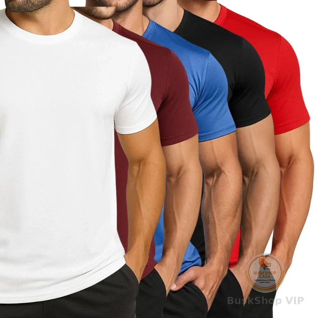 Kit 5 Camisetas Dry Fit Masculina Treino Academia Corrida Esportes Exercícios Casual