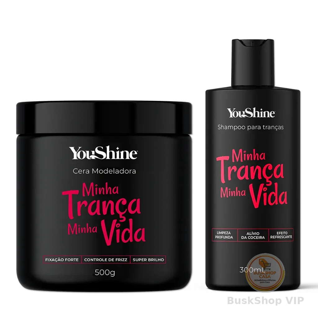 Kit Tranças Cera Modeladora + Shampoo Anti Coceira YouShine Box Braid Baby Hair Nagô Boxeadora