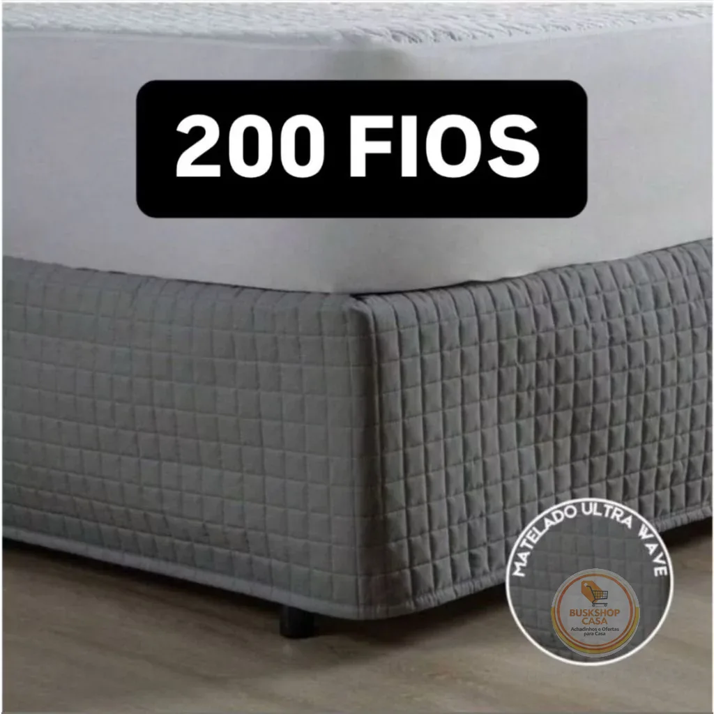 Saia Box Matelada 200 Fios Várias Cores Luxo Solteiro, Casal Padrão, Queen e King
