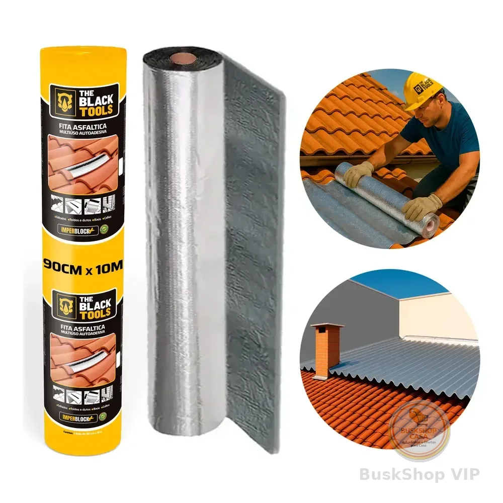 Manta Asfáltica Auto Adesiva Aluminizada - 90cm X 10m