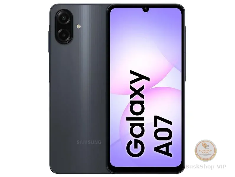 Smartphone Samsung A07 128GB Preto 4GB RAM Tela 6,7" Câm. Dupla + Selfie 8MP