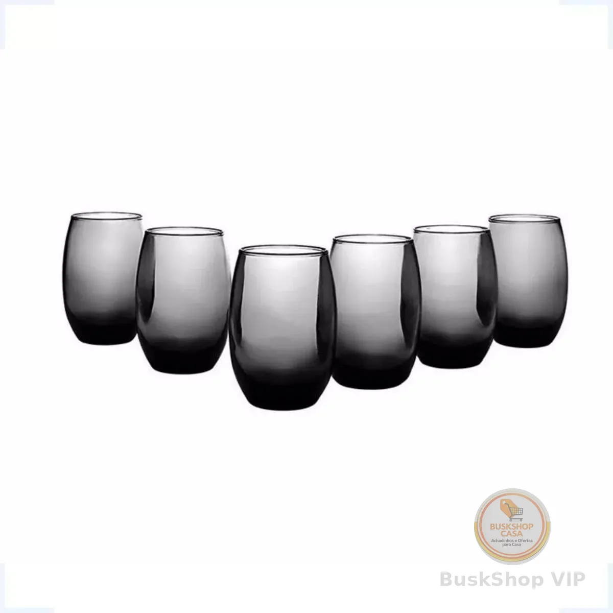 NADIR FIGUEIREDO Jogo De Copos Aruba Long Drink 475ml Cinza 6 Peças Sm Aruba Fumê