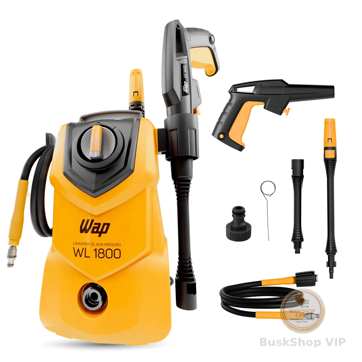 Lavadora de Alta Pressão WAP 1500psi 127V | WL 1800, 1400W, 360L/h, Portátil, com Jato em Leque e Concentrado