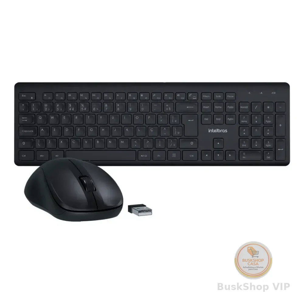 Kit Teclado E Mouse Sem Fio Csi50, 2.4ghz, Abnt2, Preto Intelbras