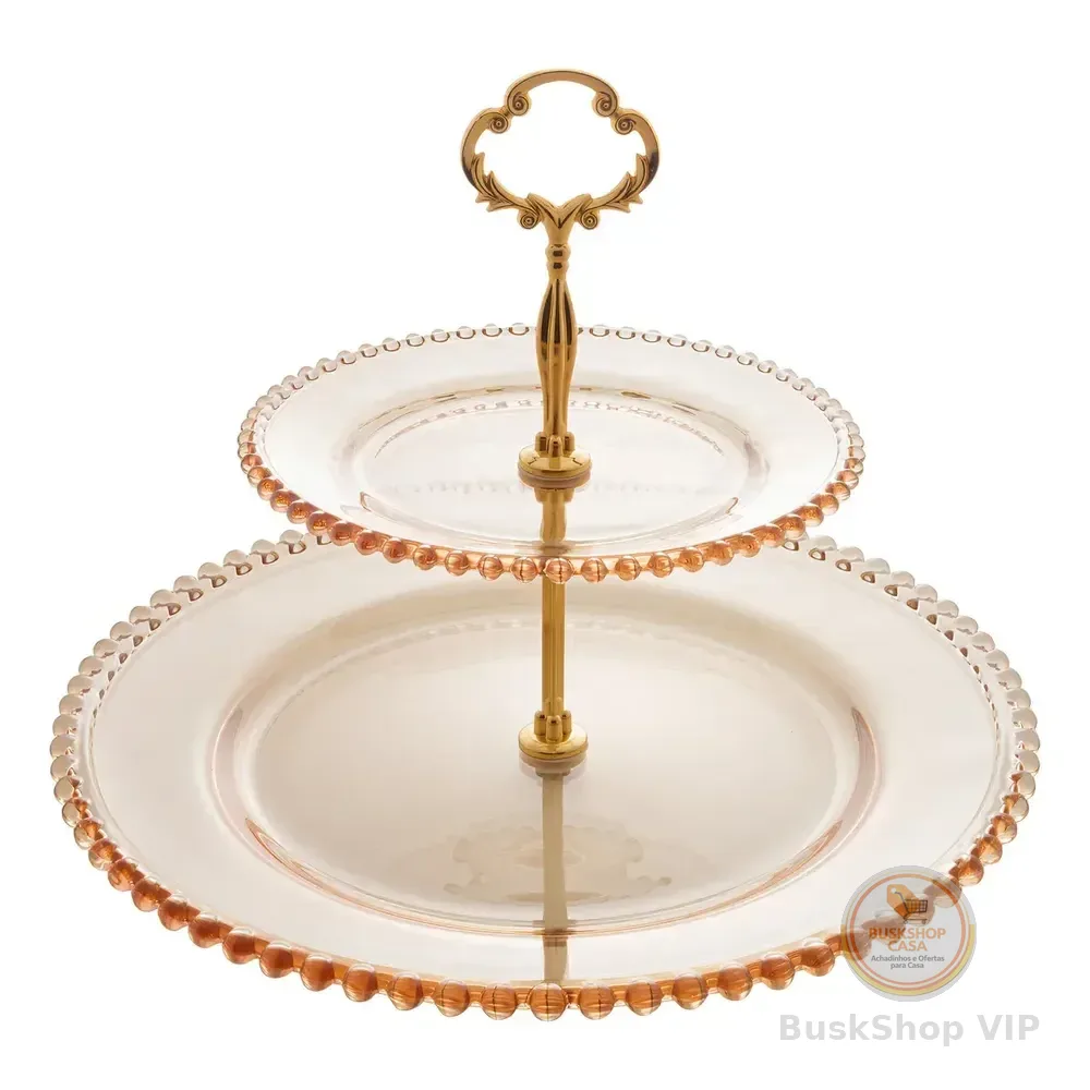 Prato Duplo Cristal Doces Pearl Âmbar 19 E 32x24cm Wolff