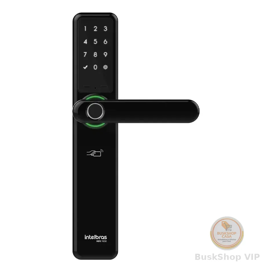 Fechadura Digital De Embutir Com Maçaneta Intelbras Mfr 7000 Preta