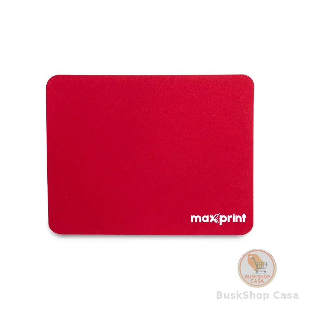 Maxprint Base para Mouse Mini – Vermelha – Revestimento em Tecido – Base Antiderrapante – Ideal para Escritório e Notebook