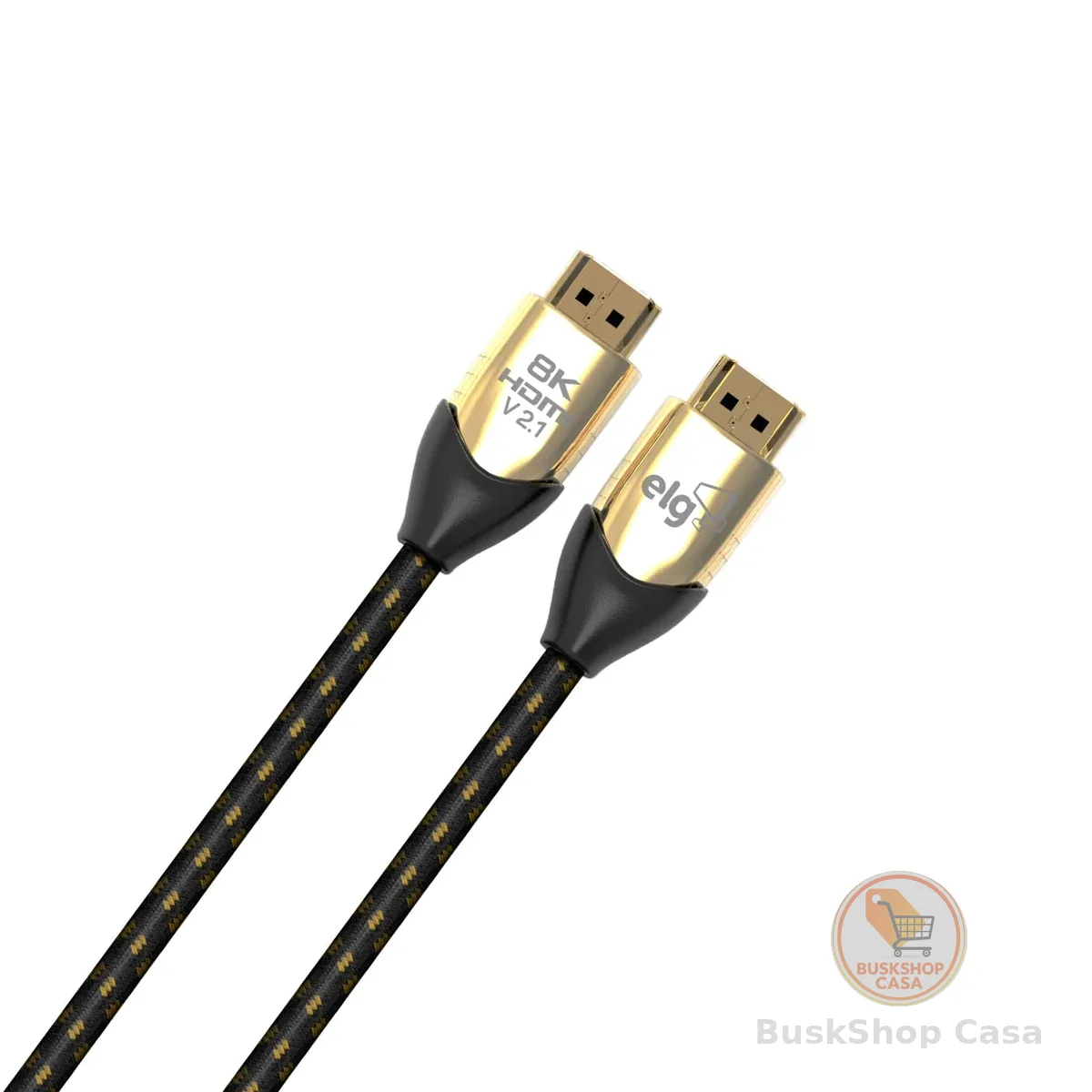 ELG, HS8K20, Cabo HDMI 2.1V, Áudio e Vídeo, 8K, UltraHD, 3D Ready, 2 metros, High Speed Bandwidth 48Gbps, Conectores Banhados a Ouro 24k, Preto