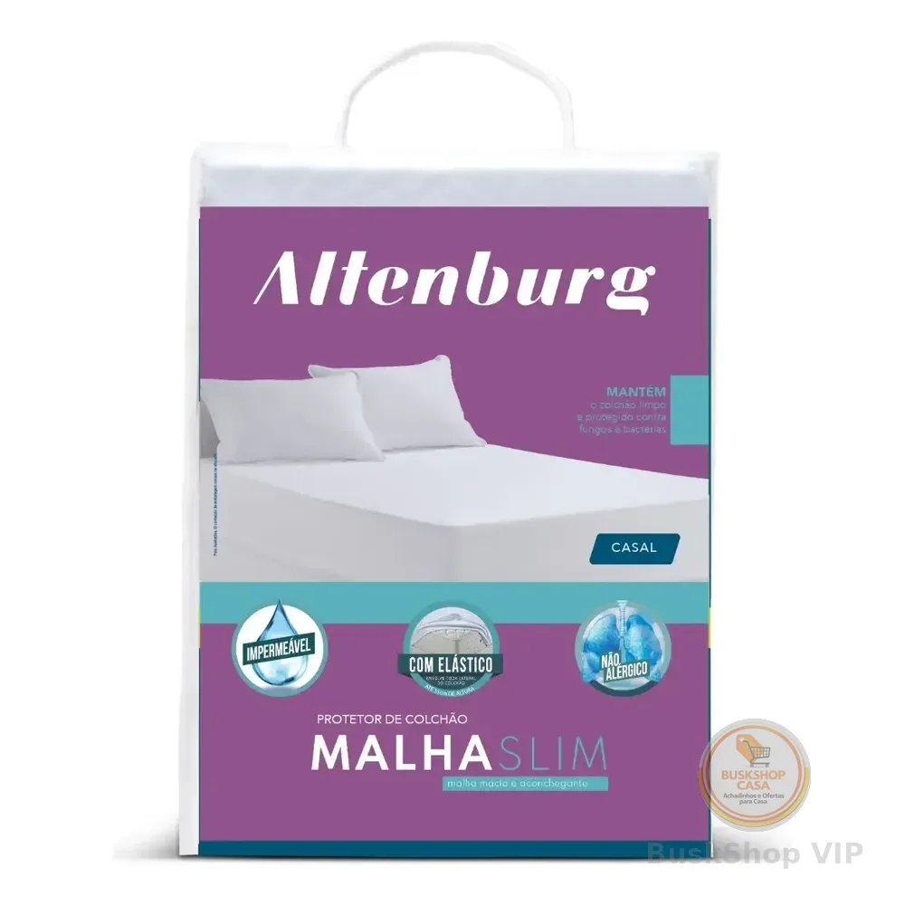 Protetor De Colchão Impermeável Malha Slim Casal Altenburg Branco Liso