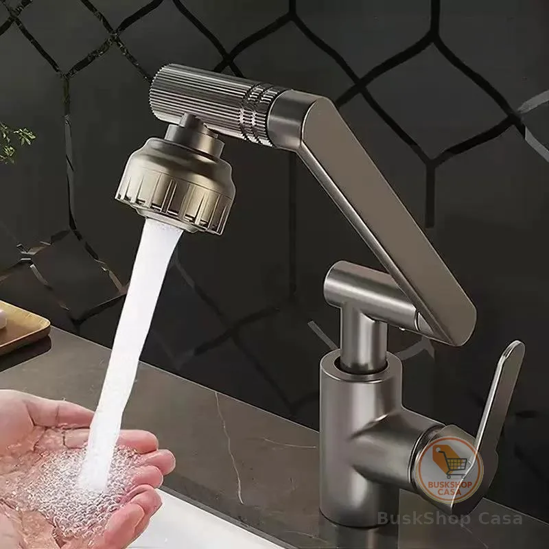 1080° Torneira Giratória de Braço Robótico Chuveiro À Prova De Respingos Banheiro Cozinha Do Aerador Dois Modos