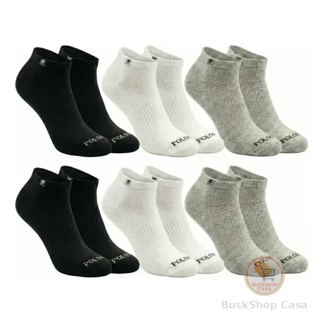 Kit 6 Pares Meias Soquete Cano Curto Algodão Oferta Polo Fit