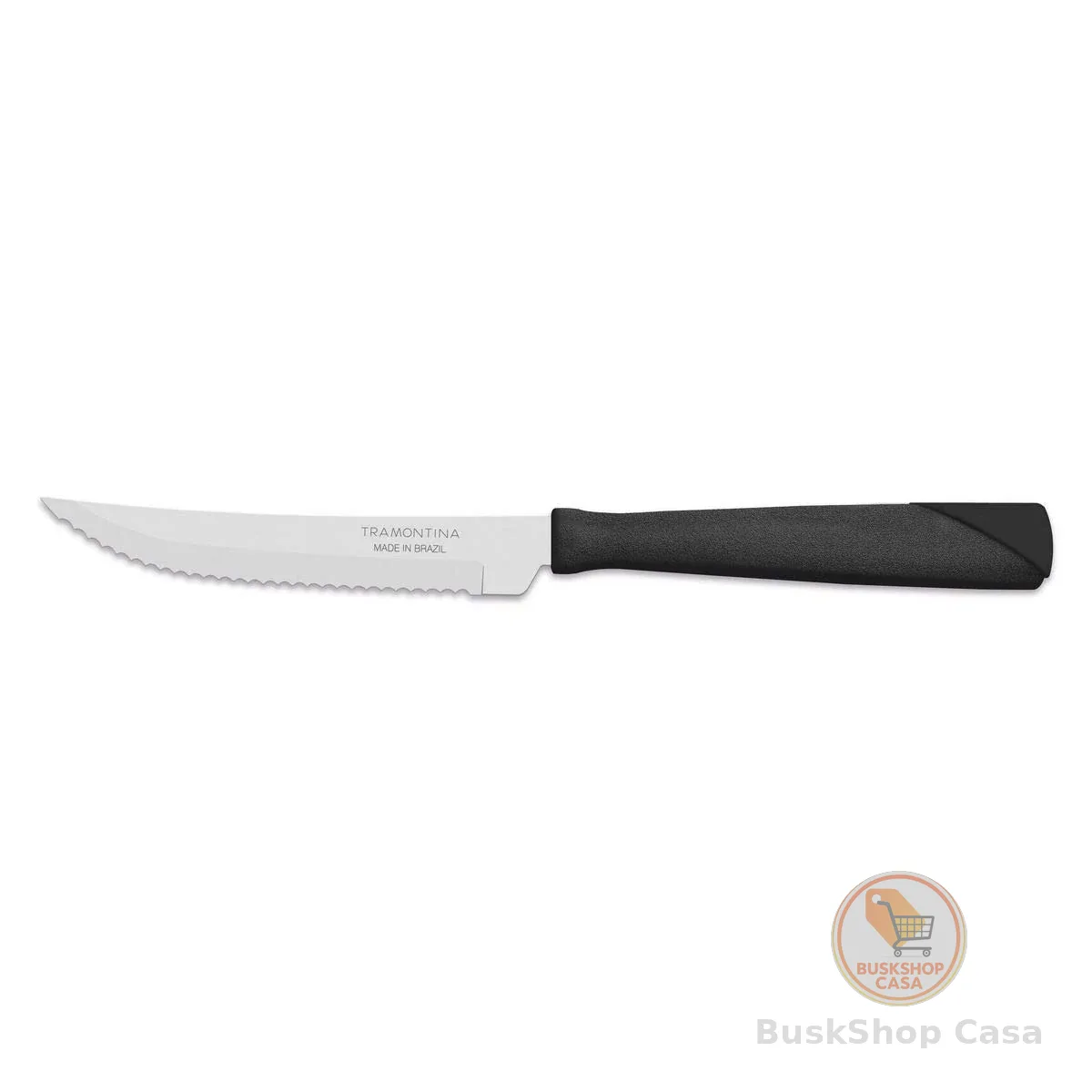 Conjunto de Facas para Churrasco Tramontina New Kolor com Lâminas em Aço Inox e Cabos de Polipropileno Preto 3 Peças