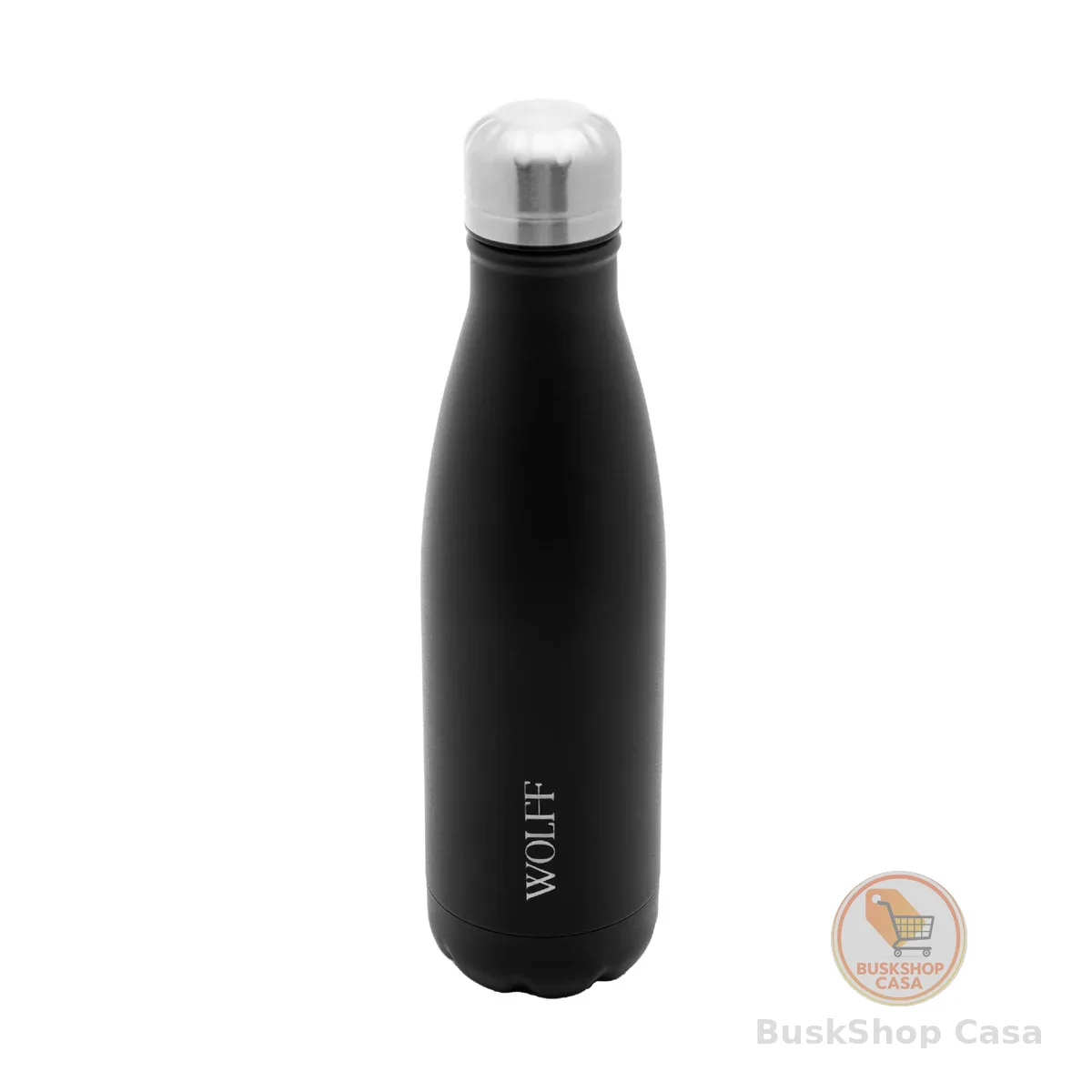 WOLFF - Garrafa Térmica de Aço Inox Preta com Parede Dupla - 500ml - Linha Ice