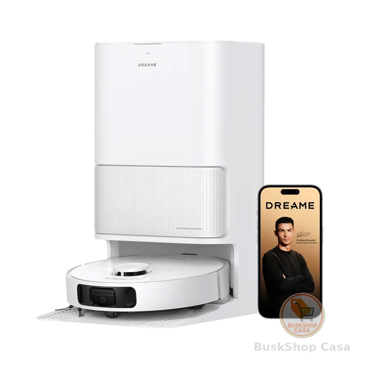 Dreame D20 Ultra Aspirador robô e Mopa, Sucção 13.000Pa, esvaziamento automático, limpeza automática da mopa, elevação da mopa, detecção ultrassônica de tapetes, fácil manutenção, 127v