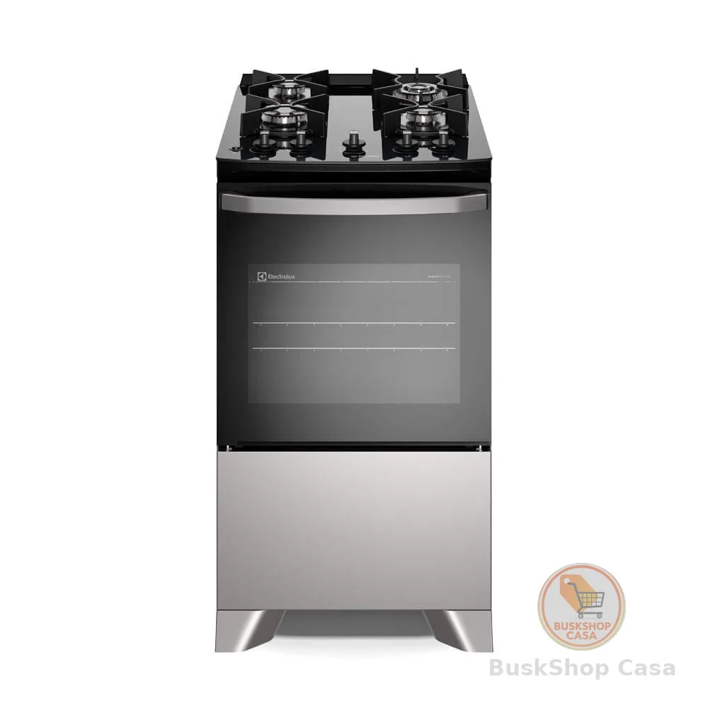 Fogão 4 bocas Electrolux Cinza Efficient Mesa Vidro, Tripla Chama e PerfectCook (FE4GG)