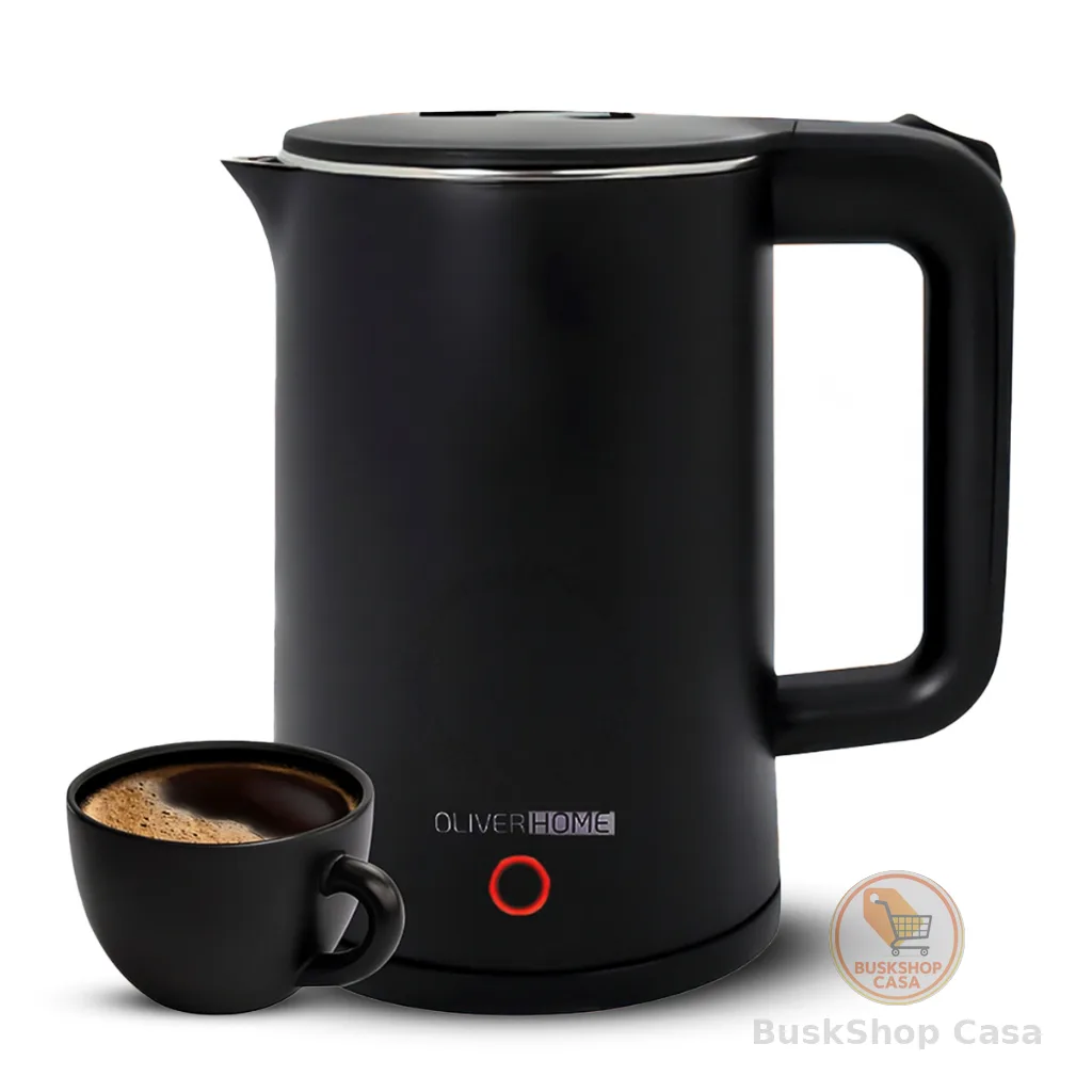 Chaleira Elétrica Térmica Moderno 1.5 L preta e branca 110V/220v OliverHome