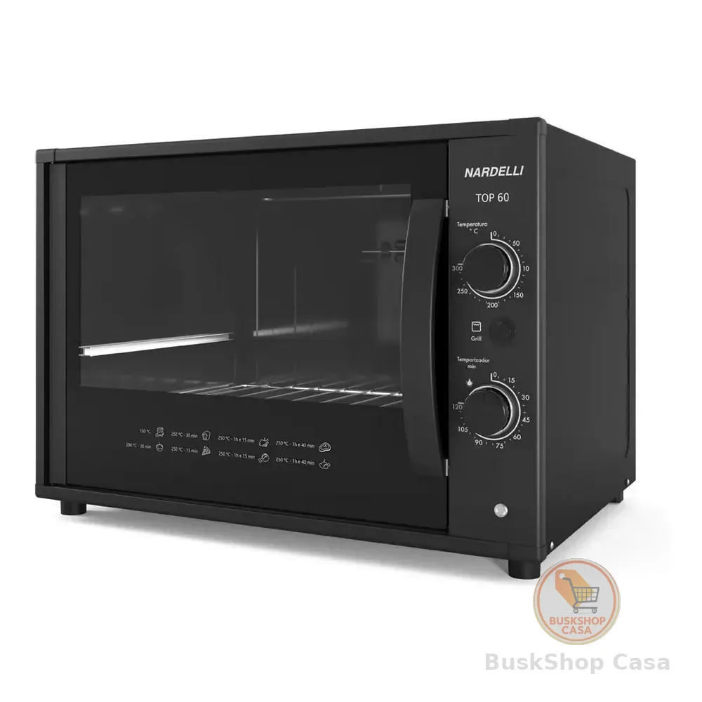Forno Elétrico De Bancada Nardelli 60 Black 60 Litros Cor Preto 220v