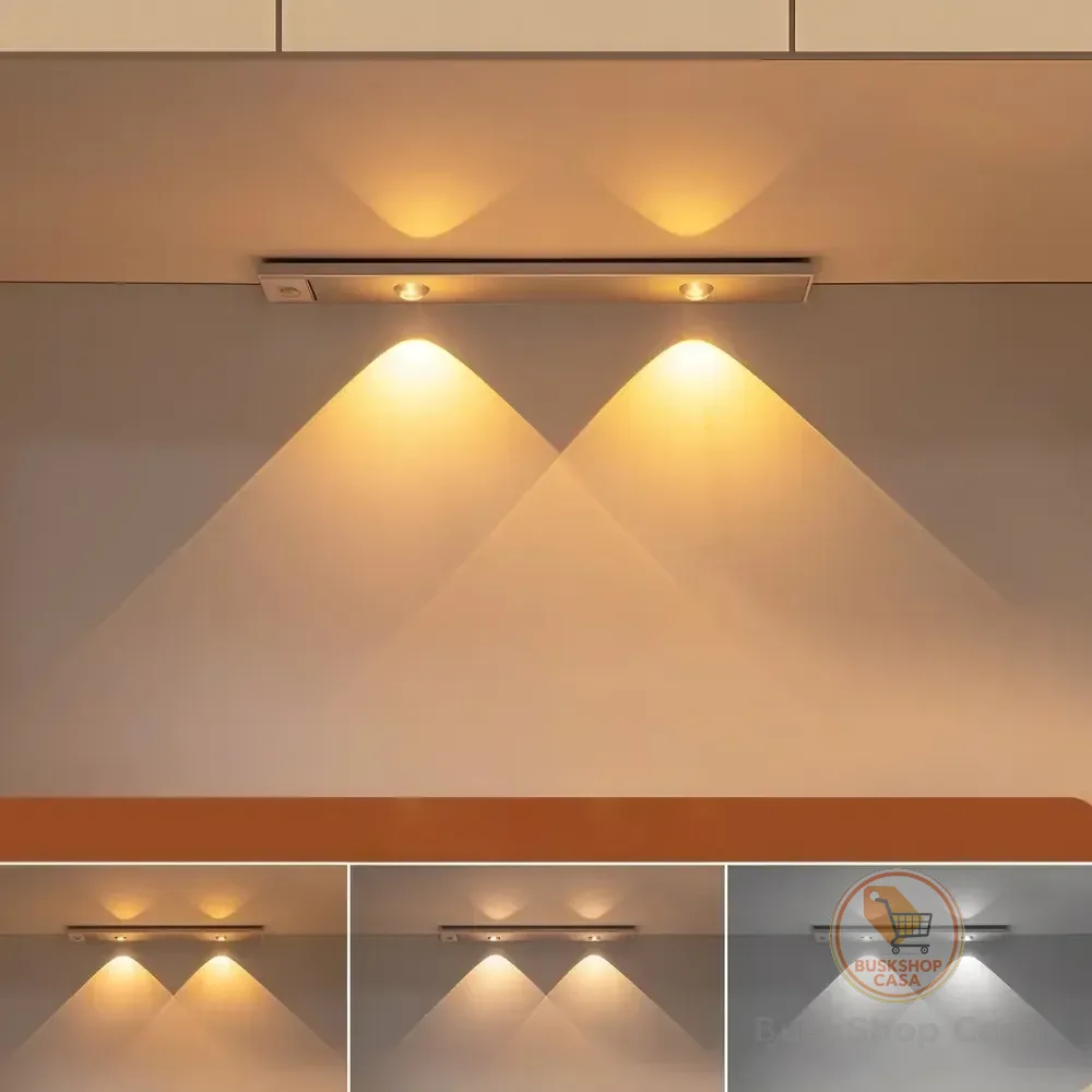 Luminária Barra Led Sensor Movimento Recarregável Armário Branco