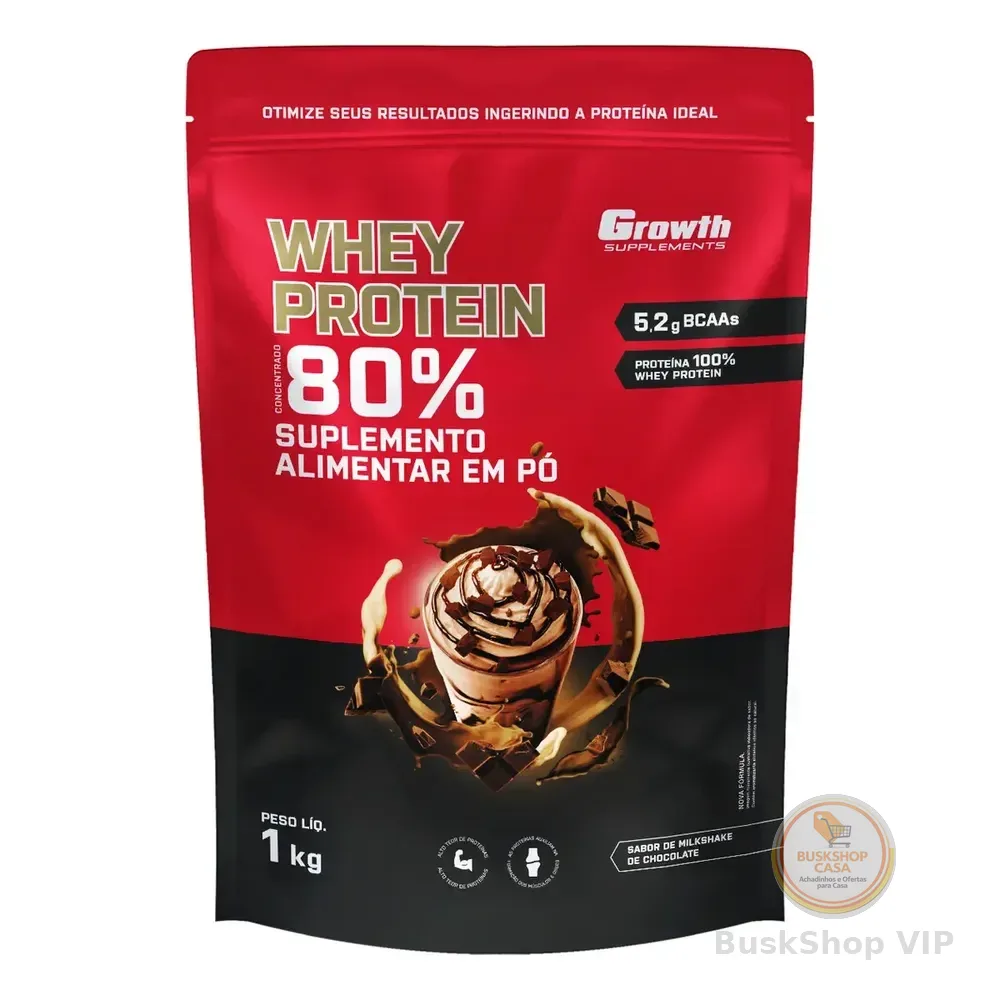 Whey Protein Concentrado 1kg Growth Supplements - Milkshake De Chocolate