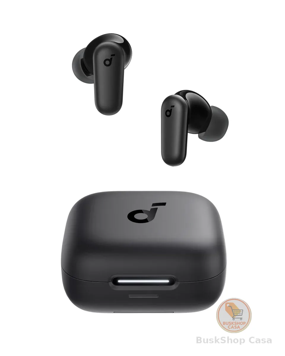 soundcore P30i da Anker, Fone de Ouvido Bluetooth 5.4 com Cancelamento de Ruído Adaptativo, Graves Poderosos, 45H de Reprodução, Estojo 2-em-1 com Suporte para Celular, IP54, Fone sem fio TWS, Preto