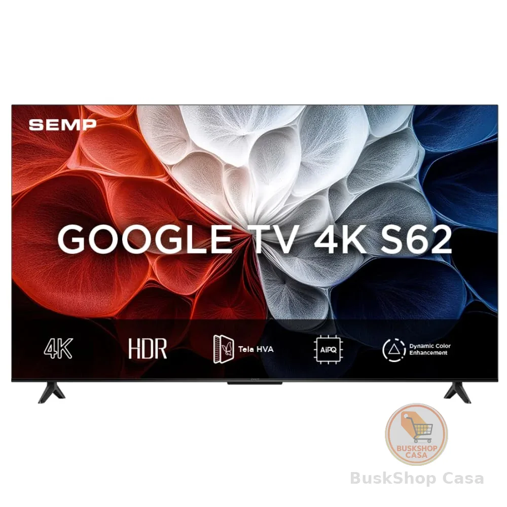 SEMP, Smart TV 4K UHD, 43“, Google TV, Google Assistente, Comando por Voz, Googlecast Integrado, Design Sem Bordas, Dolby Audio, 43S62
