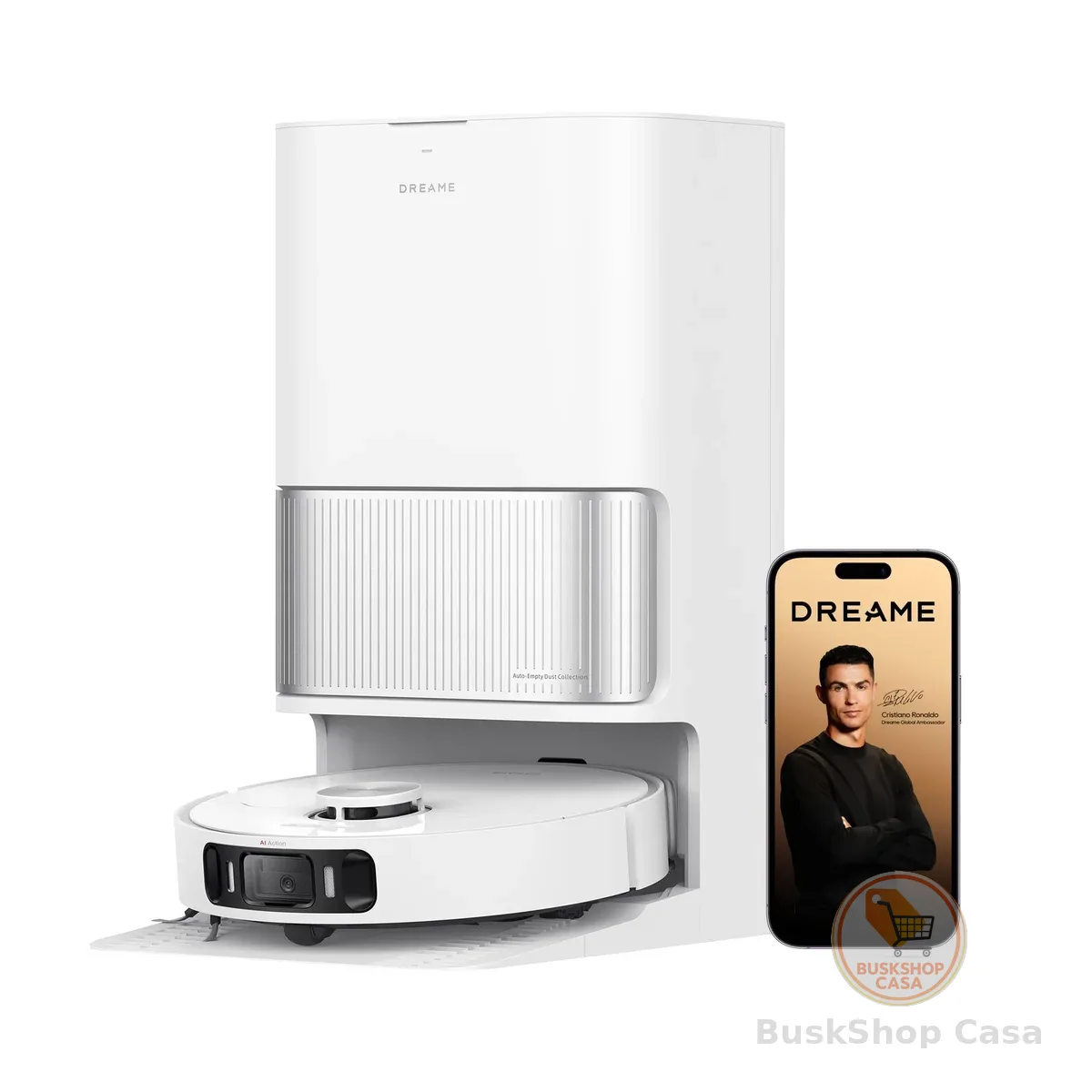 DREAME L40 Ultra AE Robô Aspirador e Mopa, Sucção 19.000Pa, Caixa de Poeira Autoesvaziável, Mopa Flexível com Lavagem Automática 75°C, Amigo dos Pets, App/Voz(Alexa/Google/Siri), 127v