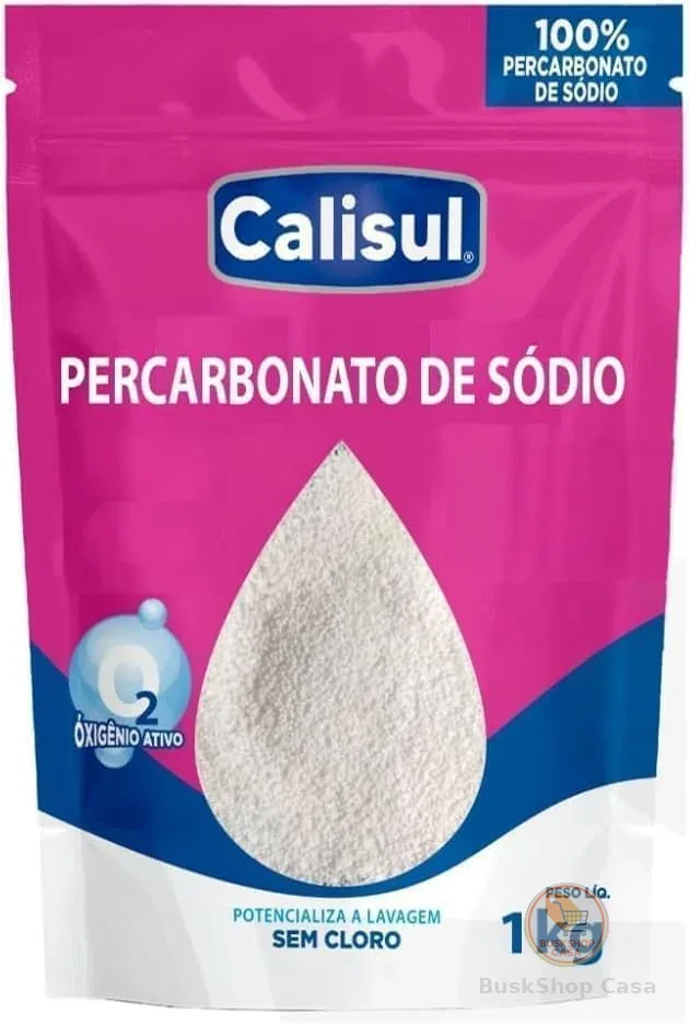 Percarbonato de Sódio 1kg 100% Puro Tira Manchas em Pó Sem Cloro, Biodegradável e Seguro para Roupas Brancas, Coloridas e Limpeza Doméstica