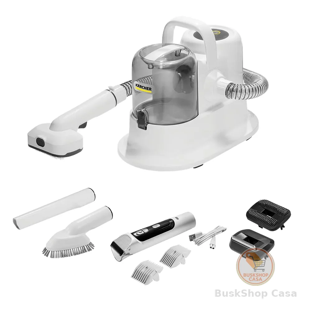 Kärcher Aspirador Tosador de Pelos Pet Clean 5 em 1 com Kit de Cuidados Completo e Tosador Recarregável 220v