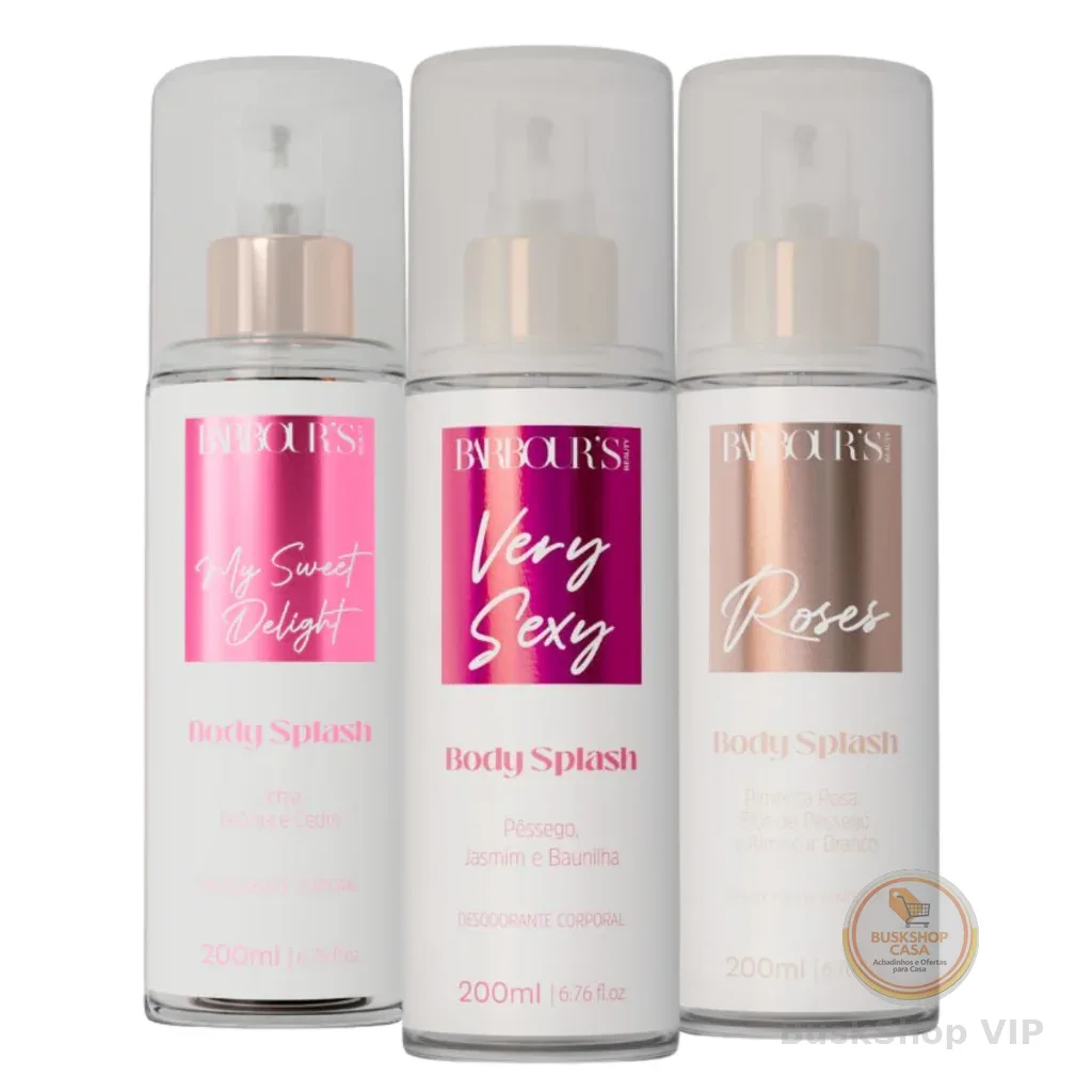 Kit 3 Body Splash Delight Very Sexy Roses 200ml Barbours