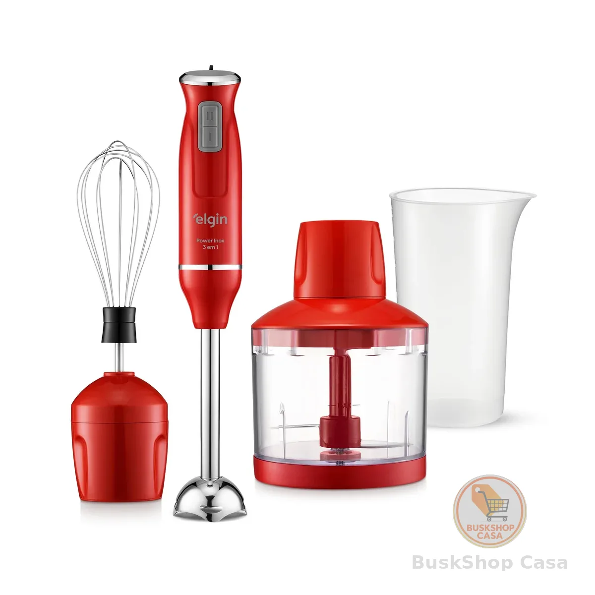 Mixer Power Inox 3 em 1 600W Elgin Vermelho 110V