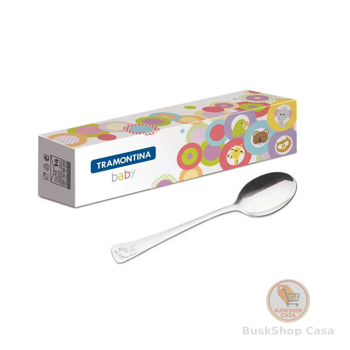 Colher Infantil Tramontina Baby Friends em Aço Inox