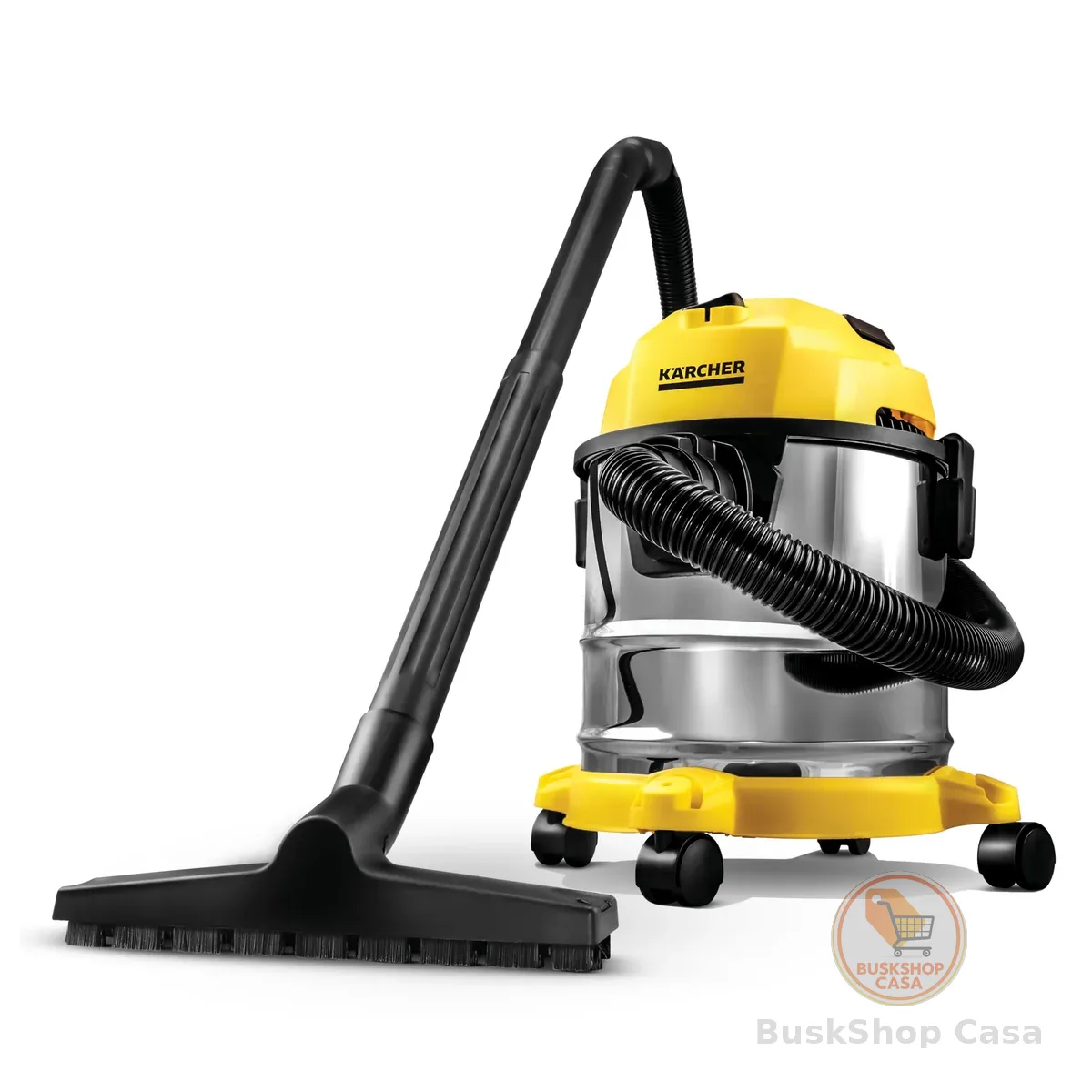 Kärcher Aspirador WDL 1s 3 em 1 - Aspira Pó e Água + Função Soprador com Alcance de 7,5 metros. Potência de 1700W - Tanque Inox