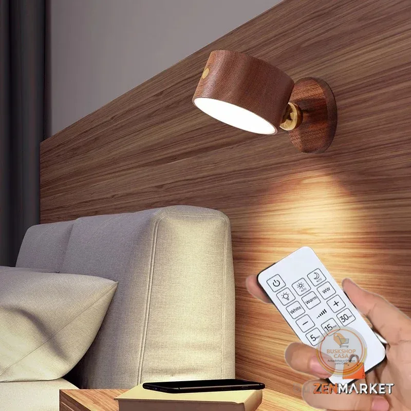 Lâmpada De Parede Sem fio Com Imã Luz de Leitura LED Moderna Luminaria de Dimmer Alimentada por USB