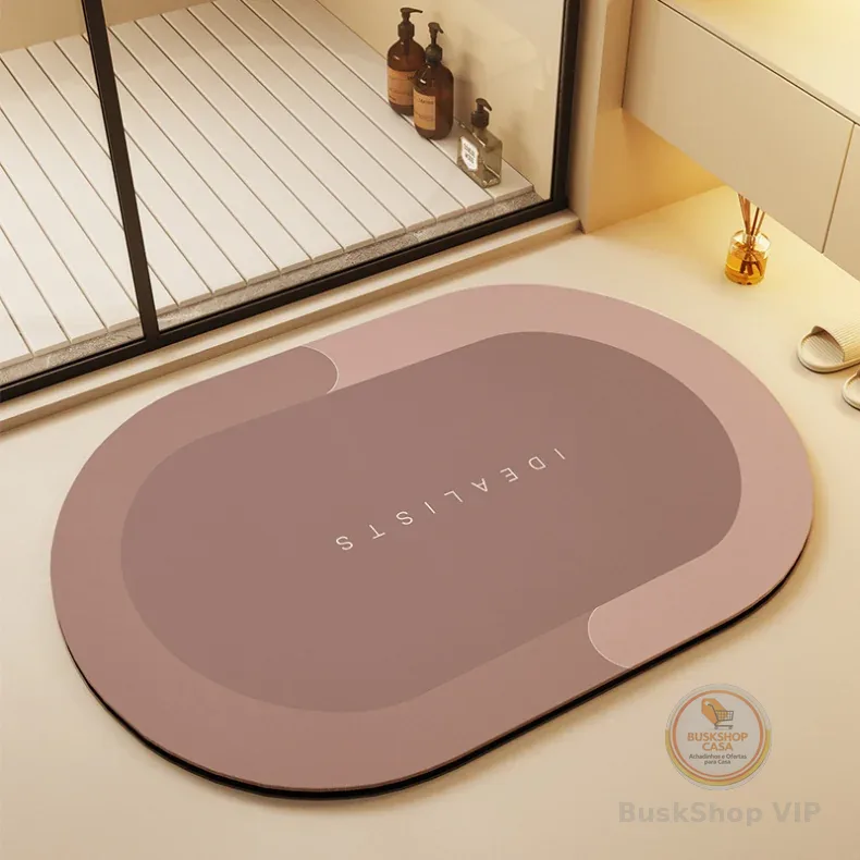 Kit 2 Tapete Banheiro Secagem Rápida Antiderrapante Super Absorvente