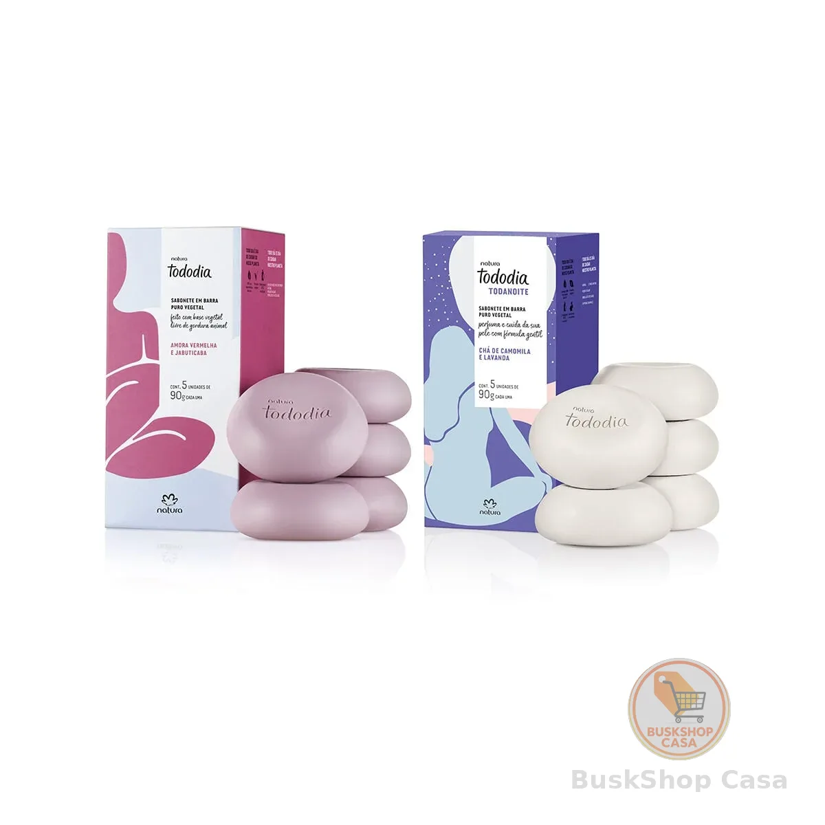 Kit Sabonete em Barra Tododia Amora Vermelha e Jabuticaba e Tododia Chá de Camomila e Lavanda (2 caixas)