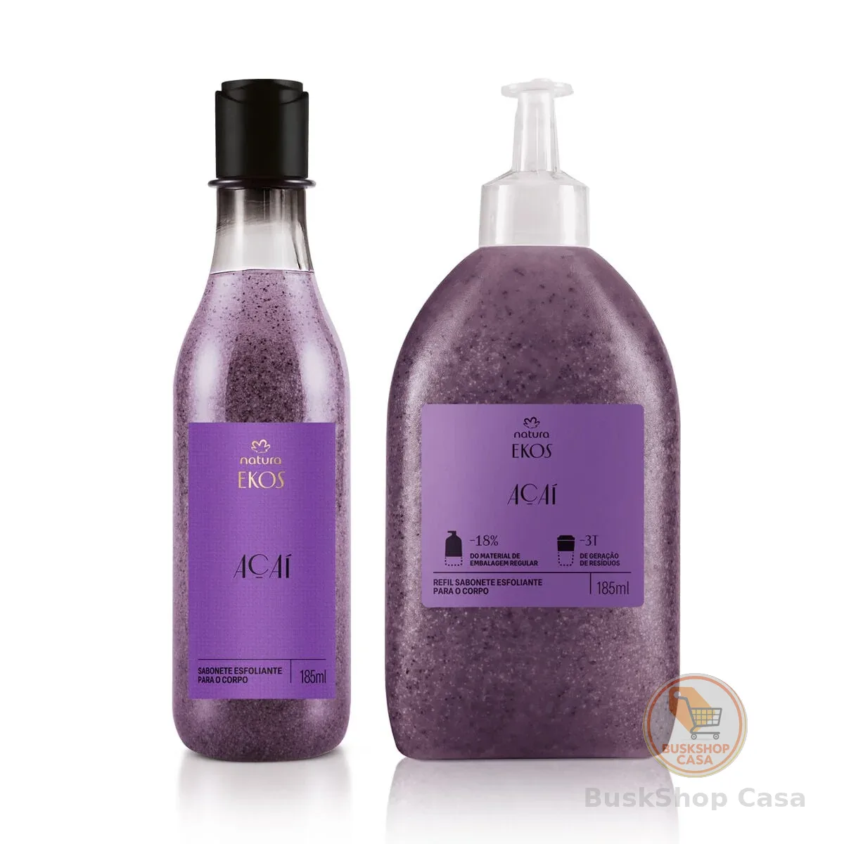 Kit Sabonete Líquido Esfoliante Ekos Açaí com Refil