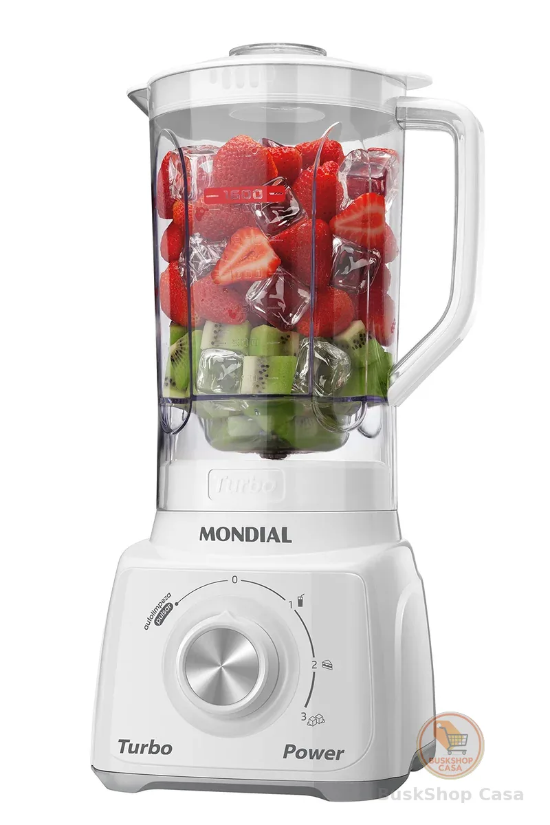 MONDIAL Liquidificador Turbo Power, Branco/Cinza, 550W, 110V - L-99 WG