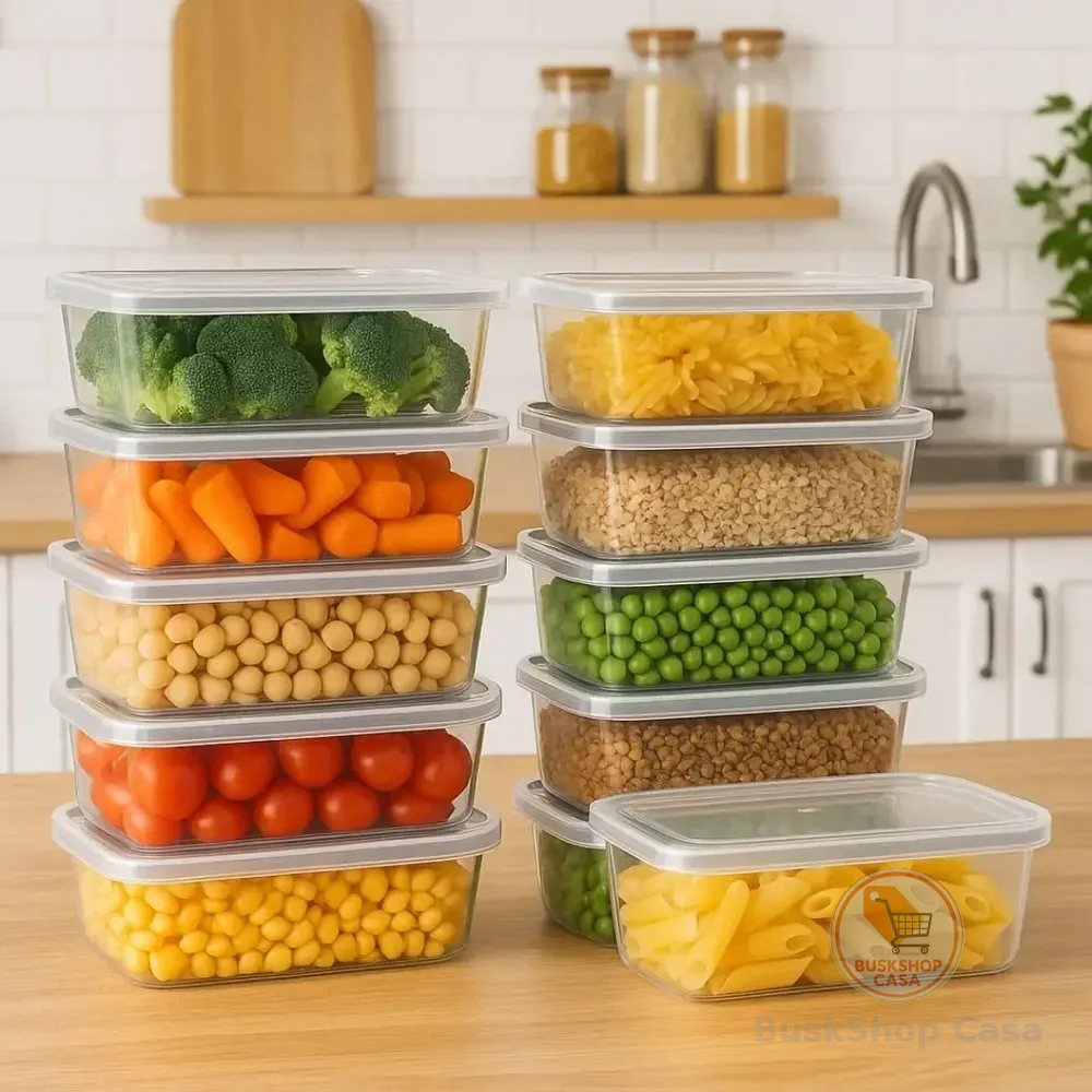 Kit 10 Potes 500ml Bpa Free Freezer Microondas Reutilizável Transparente