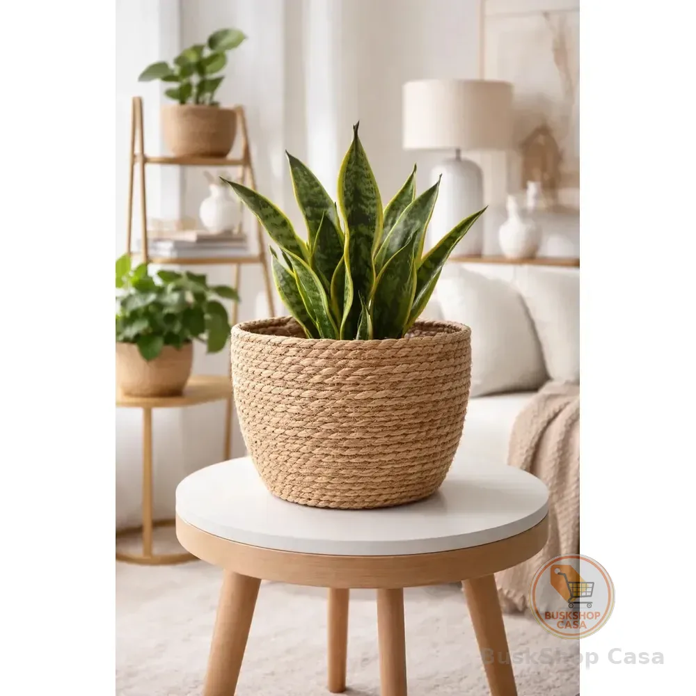 Cesto Vaso Cachepot Fibra Natural Decorativo Palha Boho Chic