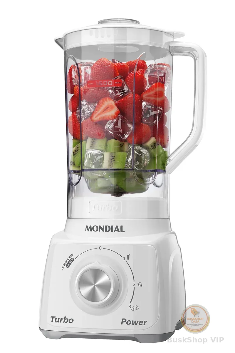 MONDIAL Liquidificador Turbo Power, Branco/Cinza, 550W, 110V - L-99 WG