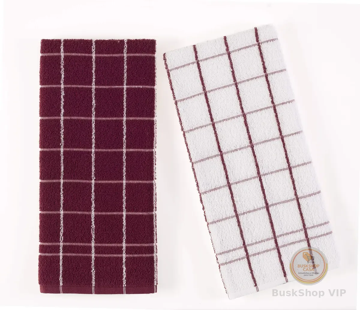 Jogo Pano de Copa Chef 2 Pçs, Teka, Bordo e Branco