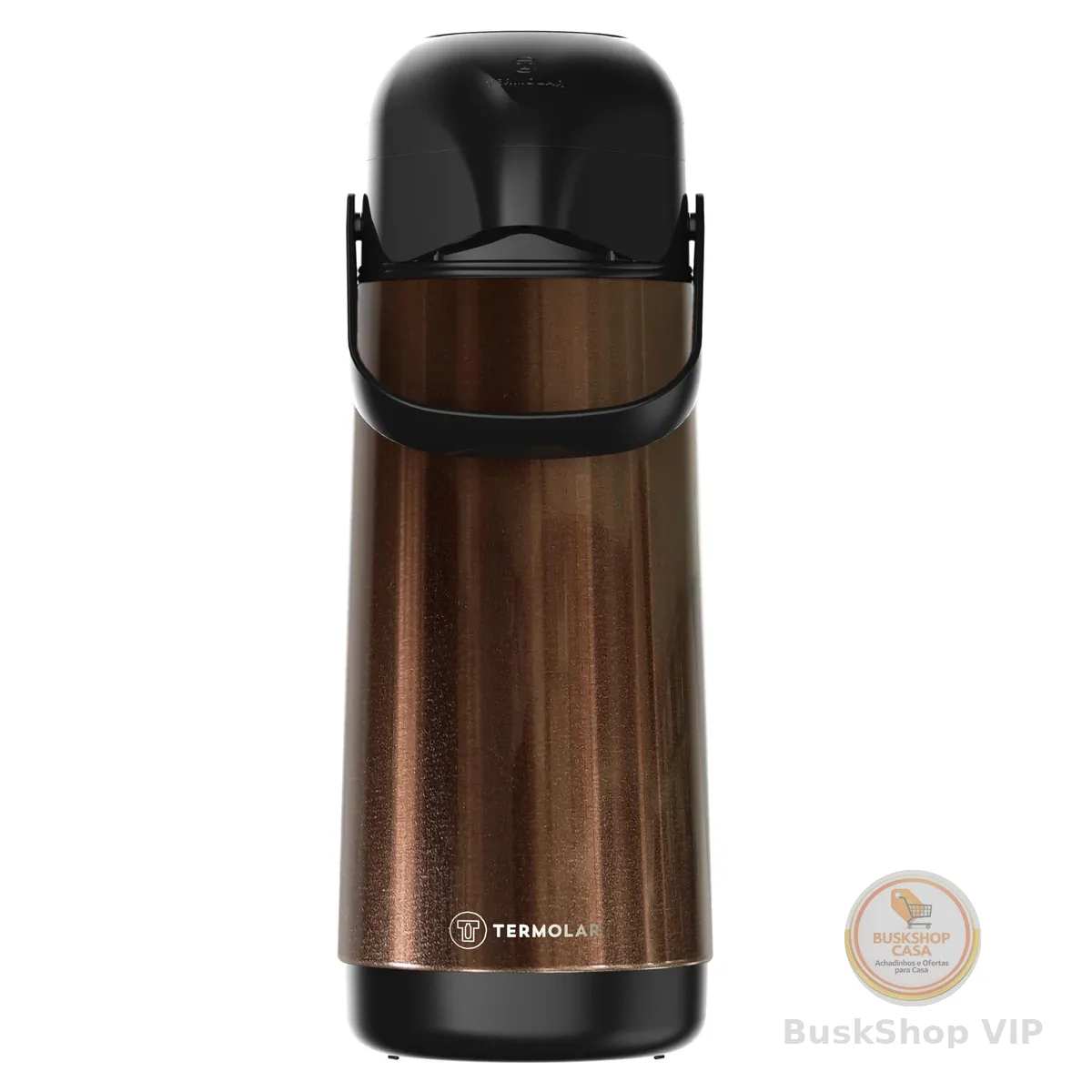 GARRAFA TÉRMICA LÚMINA 1L INOX MARROM