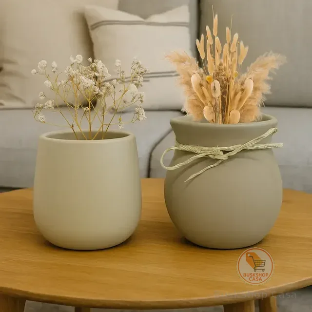 Dupla De Vasos Cachepots Decoração Sala Cozinha Casa