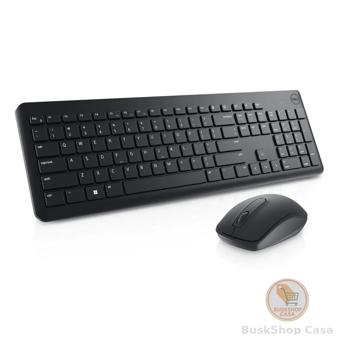 Combo Teclado e Mouse Dell KM3322W Sem Fio, Layout ABNT2 Português (Brasil), Receptor USB 2,4 GHz, Mouse Óptico 1.000 DPI com 3 Botões, Teclas Multimídia, Compatível com PC e Mac, Preto