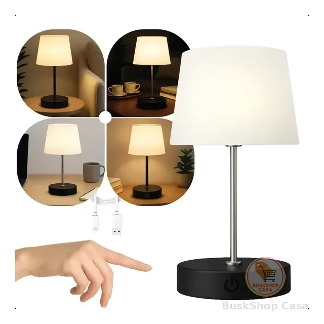 Abajur Led Recarregável Retrátil De Aço Luz Neutra Ajustável